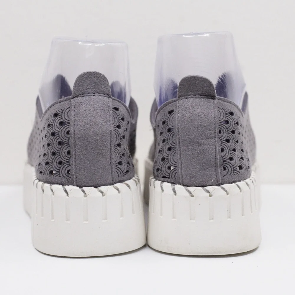 PROJECT CLOUD Daffodil Laser Cut Slip On Platform Sneaker Grey Sz 6